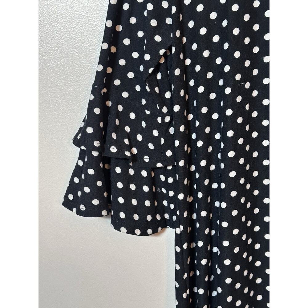 Harlowe Rose Women’s Dress Med M Black White Polka Dot Babydoll Bell Lace Goth - Picture 6 of 10